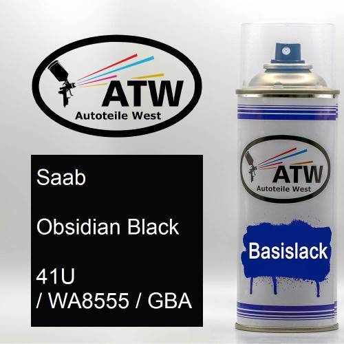Saab, Obsidian Black, 41U / WA8555 / GBA: 400ml Sprühdose, von ATW Autoteile West.